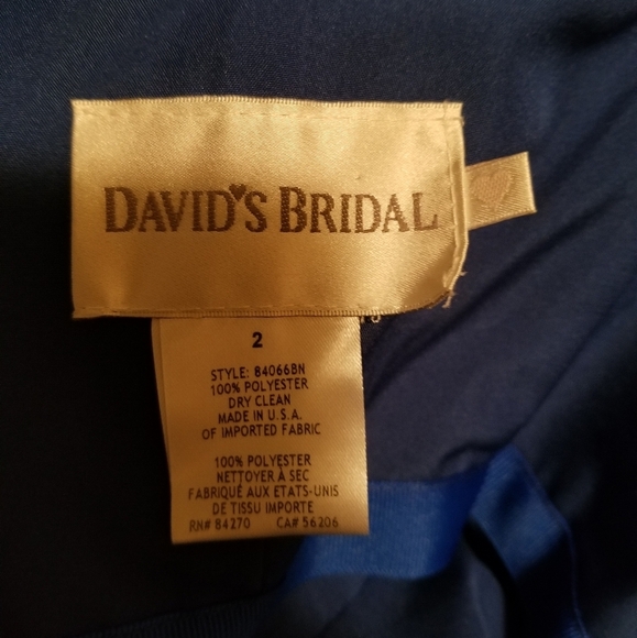 David's Bridal Royal Blue Formal Maxi Dress - Picture 7 of 8